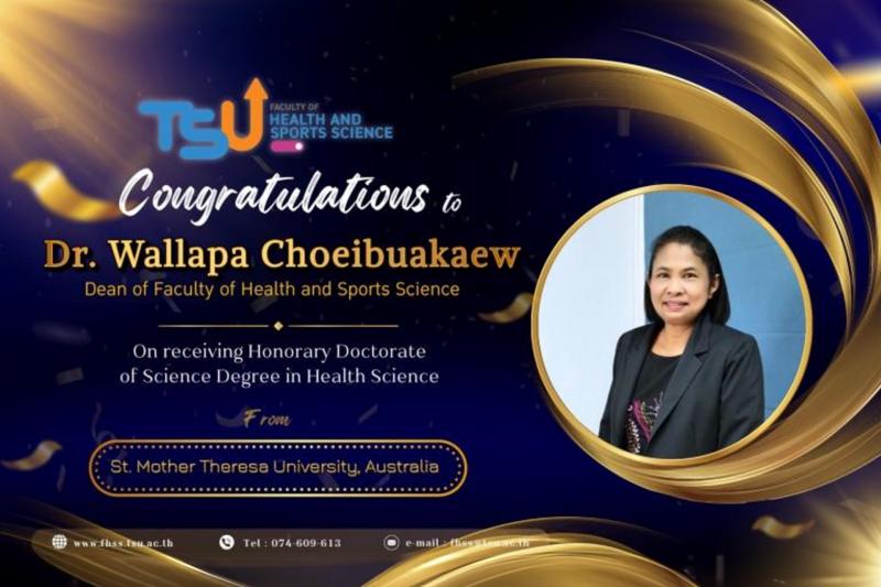 Congratulations to Dr. Wallapa Choeibuakaew